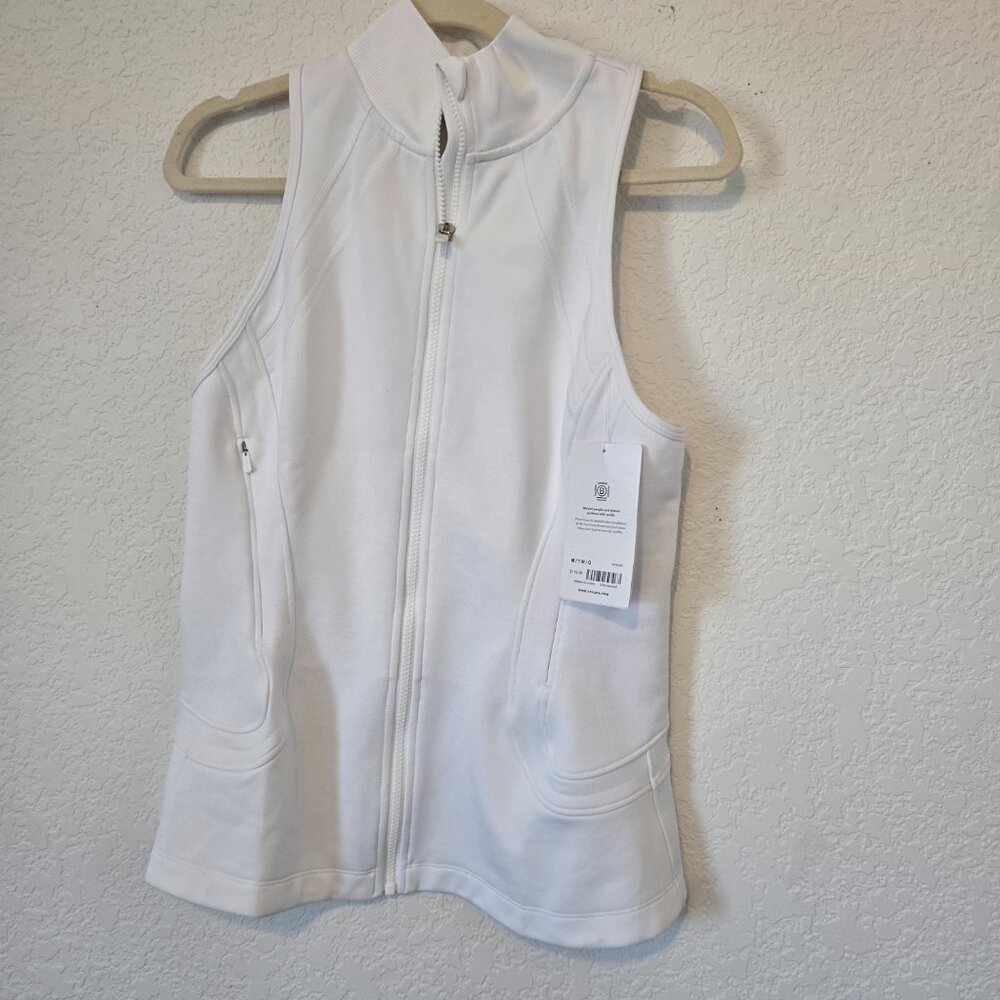 NWT Athleta Evolve Fleece Vest in White - Medium - Picture 2 of 6